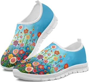 Women's Sneakers Casual Low Top Walking Sneaker Flat Breathable Soft Slip On Outdoor Lightweight Shoes for Women