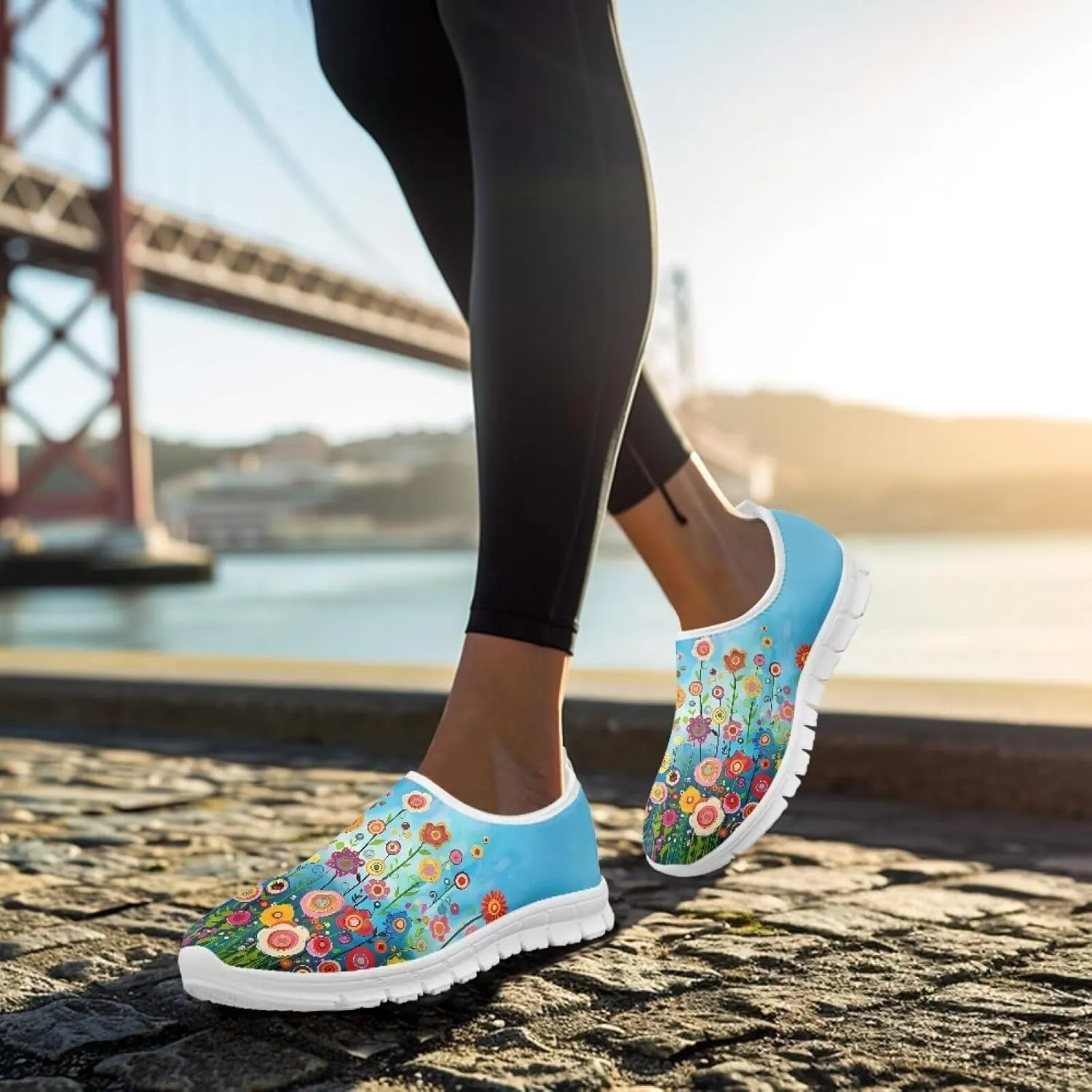 Women's Sneakers Casual Low Top Walking Sneaker Flat Breathable Soft Slip On Outdoor Lightweight Shoes for Women