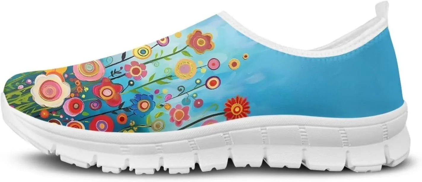 Women's Sneakers Casual Low Top Walking Sneaker Flat Breathable Soft Slip On Outdoor Lightweight Shoes for Women