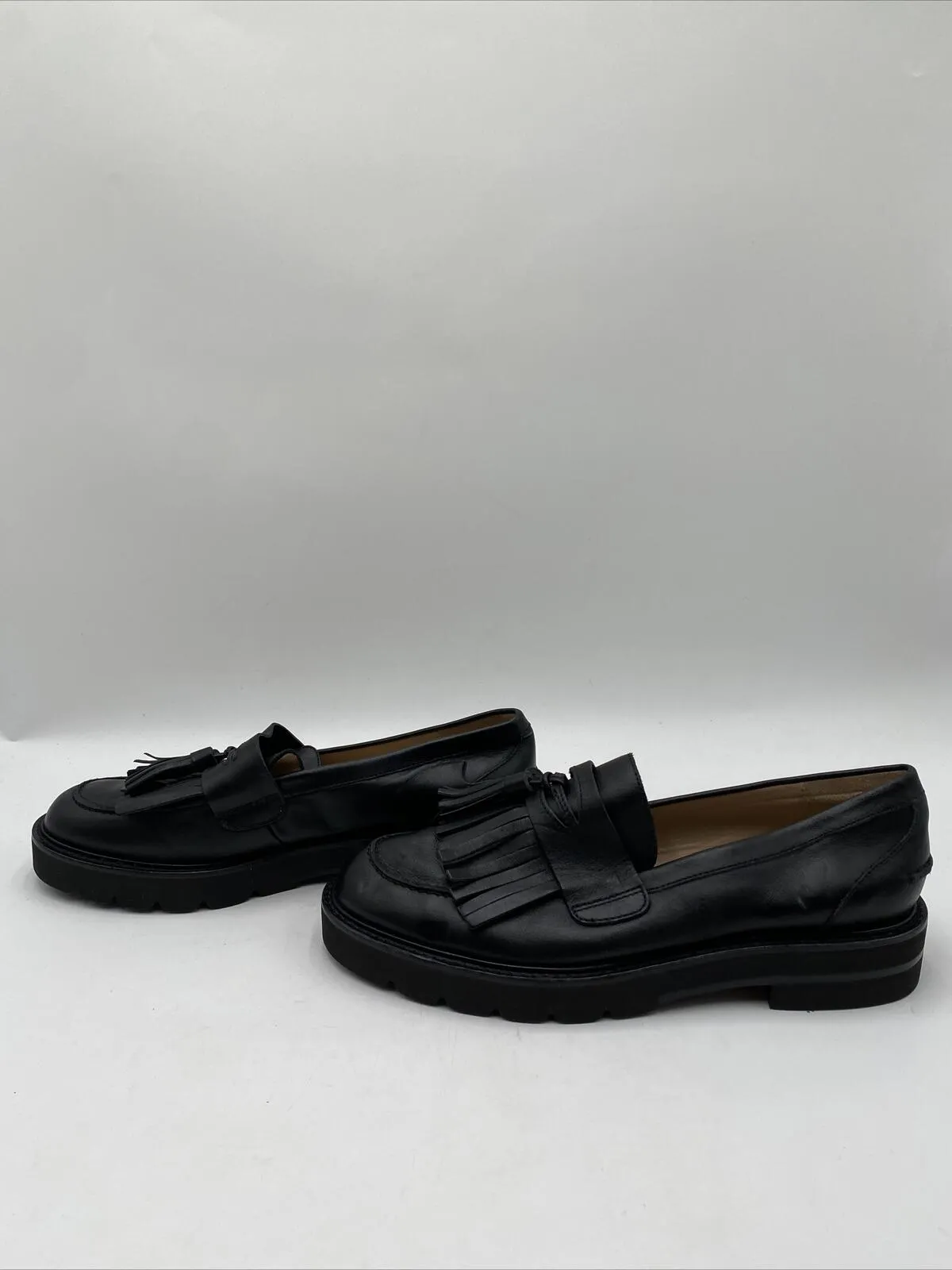 Women’s Stuart Weitzman Pearla Lug Loafers Black Size 10B/40.5 - Very Good