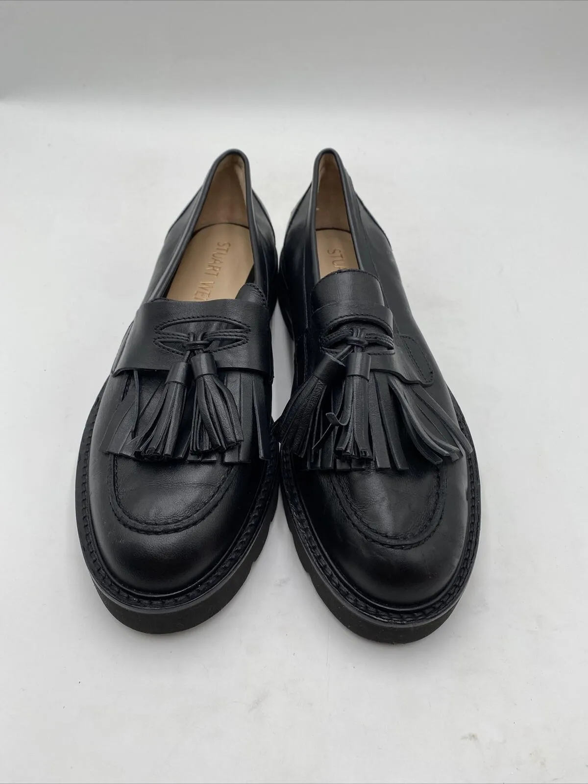 Women’s Stuart Weitzman Pearla Lug Loafers Black Size 10B/40.5 - Very Good