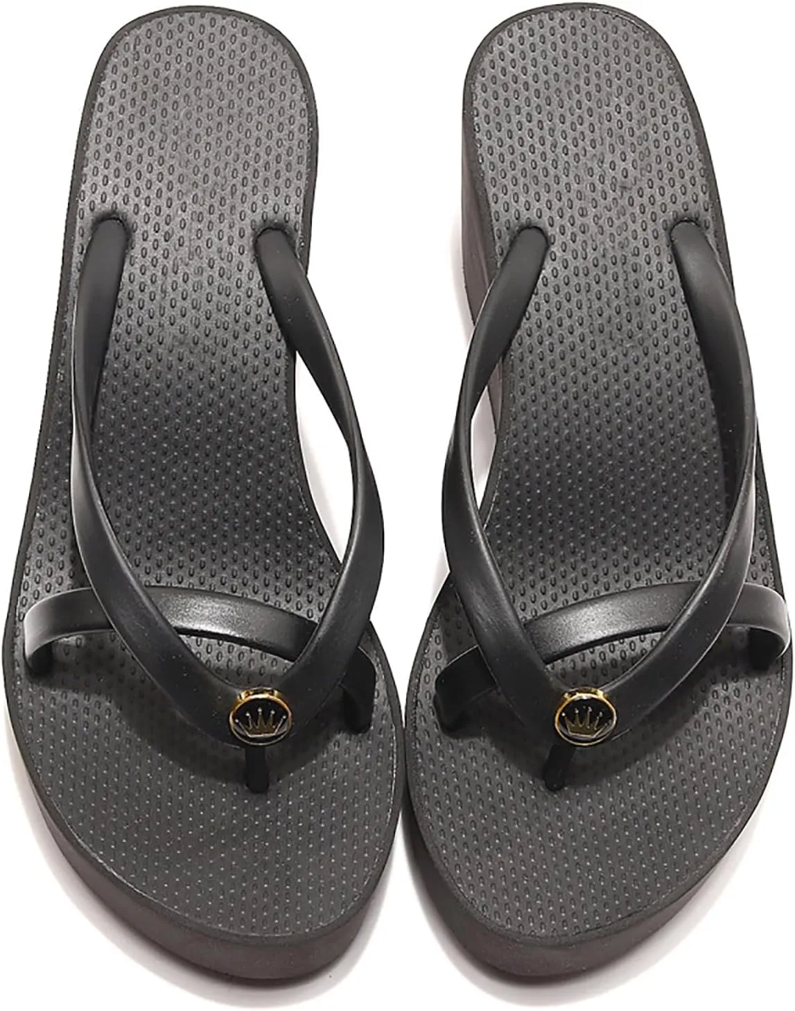 Women's Thong Wedge Platform Slides Sandals Fashion Comfort Open Round Toe Slip On Anti-Slip Chunky Heel Flip Flops Summer Pool Party Beach Walking Sandals