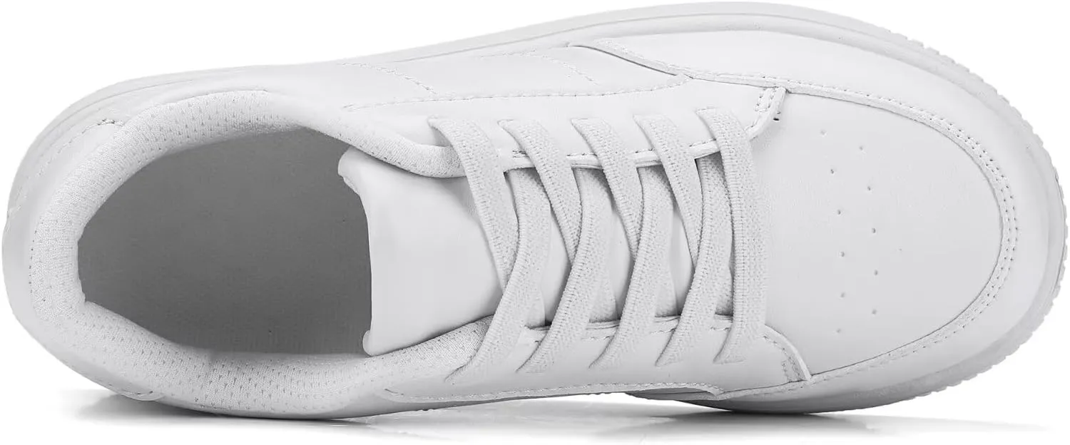 YAVY Unisex-Child Sneakers Boys Girls Running Leather Sneakers Breathable Mesh Athletic Shoes Lightweight Kids Walking Shoes