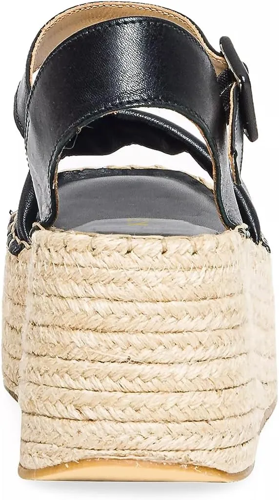 YDN Women Ankle Strap Sandals Braid Platform Wedge High Heeled Espadrilles Open Square Toe Buckle Shoes Shopping Party Dating Size 4-16 US