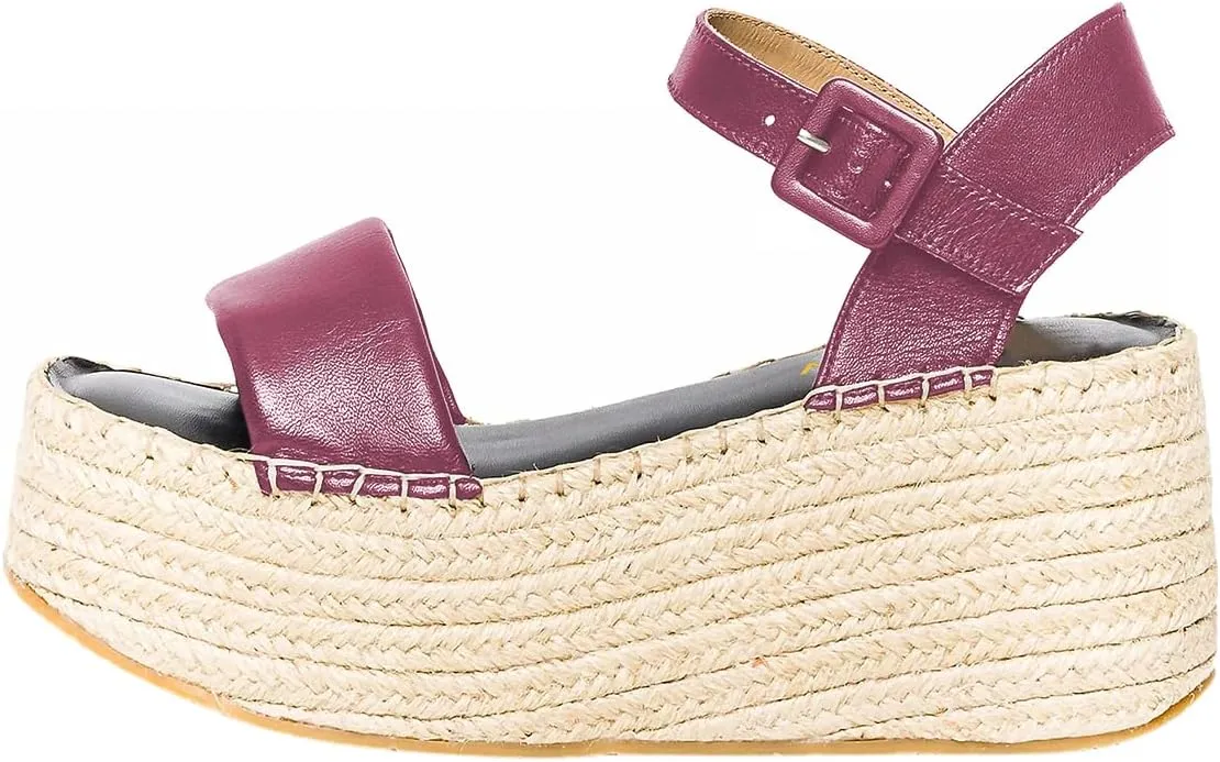 YDN Women Ankle Strap Sandals Braid Platform Wedge High Heeled Espadrilles Open Square Toe Buckle Shoes Shopping Party Dating Size 4-16 US