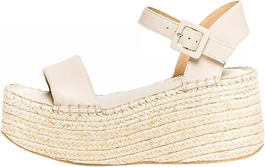 YDN Women Ankle Strap Sandals Braid Platform Wedge High Heeled Espadrilles Open Square Toe Buckle Shoes Shopping Party Dating Size 4-16 US