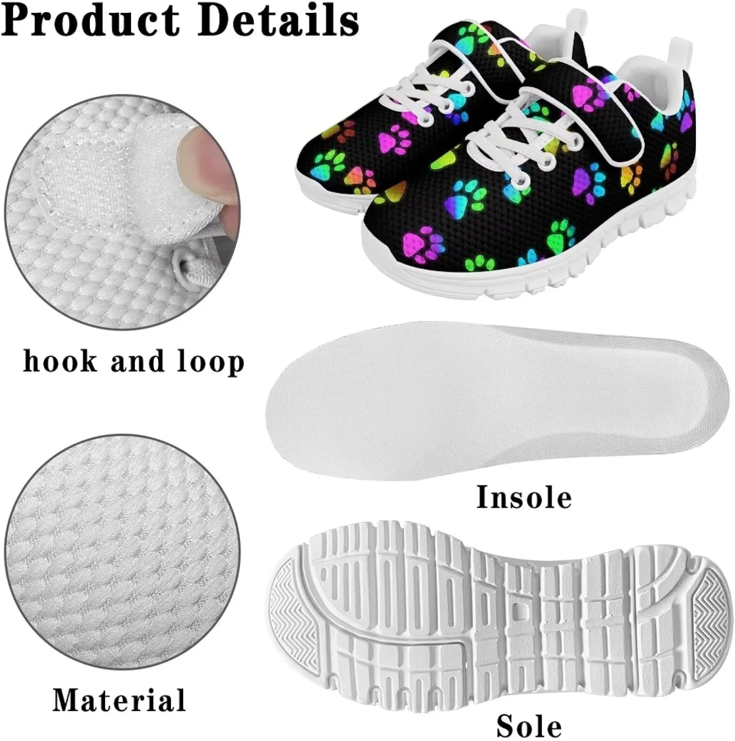 YEXIATODO Kids Slip On Sneakers Cool Print Youth Boys Girls Tennis Shoes Toddler Walking Shoes US Size 1-13