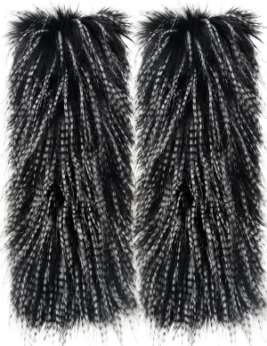 Zecmos Leg Warmers Women Faux Fur Fuzzy Long Boots Shoes Cuff Cover Warm Furry Costume